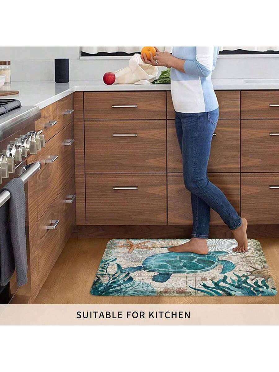 سجادة باب فراشة بحرية زرقاء ساحلية بخريطة بحرية للترحيب في الأماكن المفتوحة أو المغلقة في المنزل، المكتب، غرفة النوم