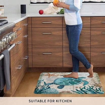 سجادة باب فراشة بحرية زرقاء ساحلية بخريطة بحرية للترحيب في الأماكن المفتوحة أو المغلقة في المنزل، المكتب، غرفة النوم