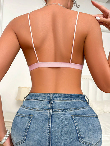 صدرية نسائية لاسلكية بإغلاق أمامي، قطعة واحدة