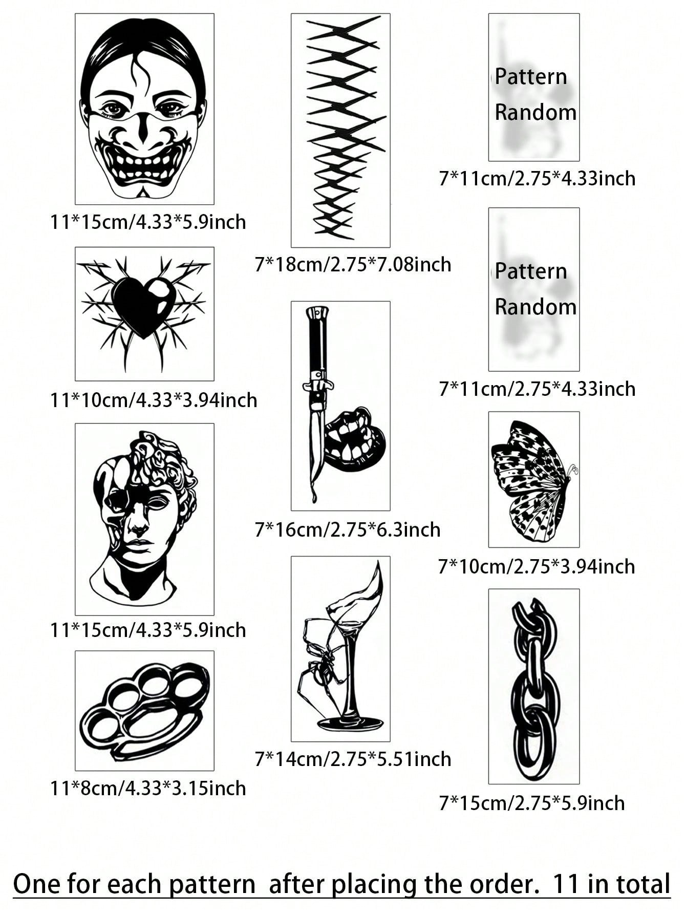 مجموعة من 11 وشم مؤقت مقاوم للماء للذراع والترقوة يحتوي على رسومات الشوك القديمة الأصلية الداكنة، للرجال والنساء، يدوم لمدة 1-5 أيام، وقابل للإزالة بسهولة بعد الاستخدام، ويمنح مظهرًا واقعيًا وعصريًا للوشم تاتو تاتو ابيض ملصق ووشمشم وشم ملصق وشم وشم