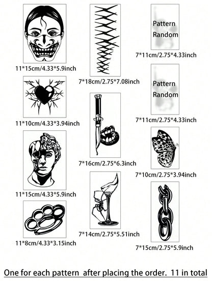 مجموعة من 11 وشم مؤقت مقاوم للماء للذراع والترقوة يحتوي على رسومات الشوك القديمة الأصلية الداكنة، للرجال والنساء، يدوم لمدة 1-5 أيام، وقابل للإزالة بسهولة بعد الاستخدام، ويمنح مظهرًا واقعيًا وعصريًا للوشم تاتو تاتو ابيض ملصق ووشمشم وشم ملصق وشم وشم