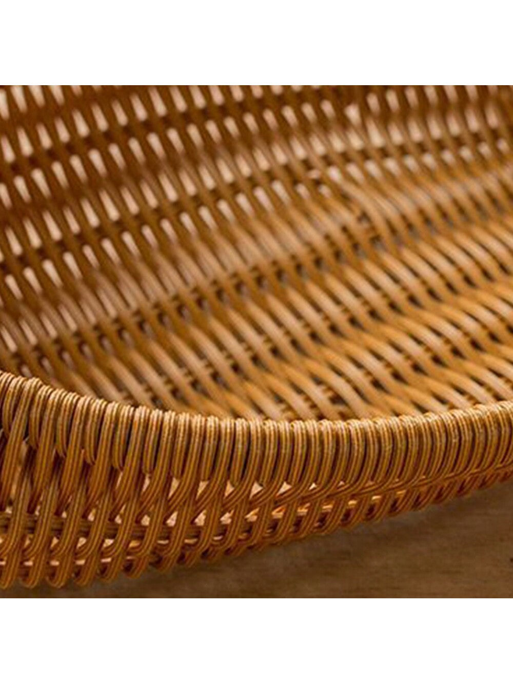 سلة محبوكة يدوياً بتصميم الغزال، سلة تخزين فاكهة وخضروات من الروطان المقلد، سلة خبز لغرفة المعيشة المنزلية، صينية تخزين الوجبات الخفيفة والمكسرات، سلة حماية الطعام، منظم تخزين متعدد الوظائف للمطعم أو المنزل أو الأنشطة الخارجية (3 مقاسات متاحة)