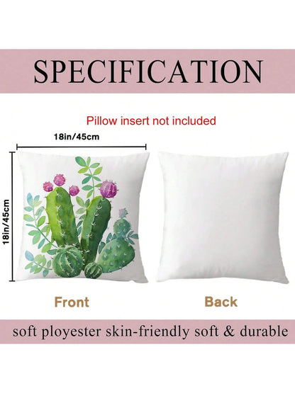 غطاء وسادة مربع بنمط كاكتوس