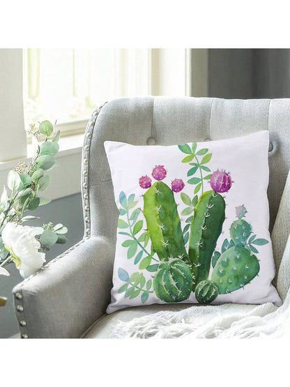 غطاء وسادة مربع بنمط كاكتوس