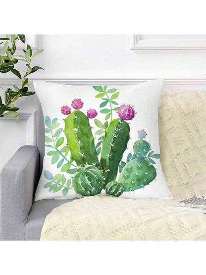 غطاء وسادة مربع بنمط كاكتوس