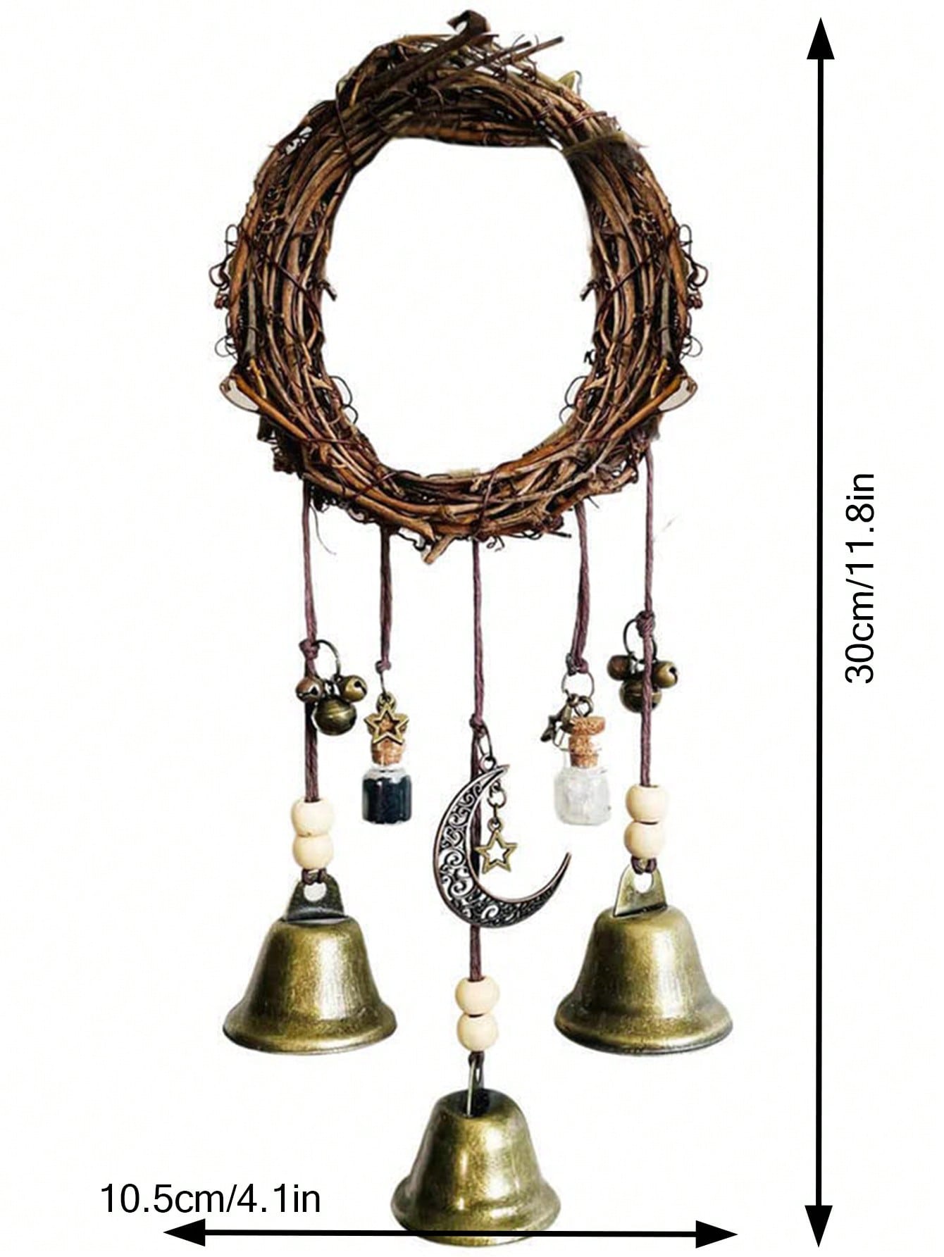 جرس زهرة الرتان الجدارية الباب المعلق مقبض الباب جرس ديكوري