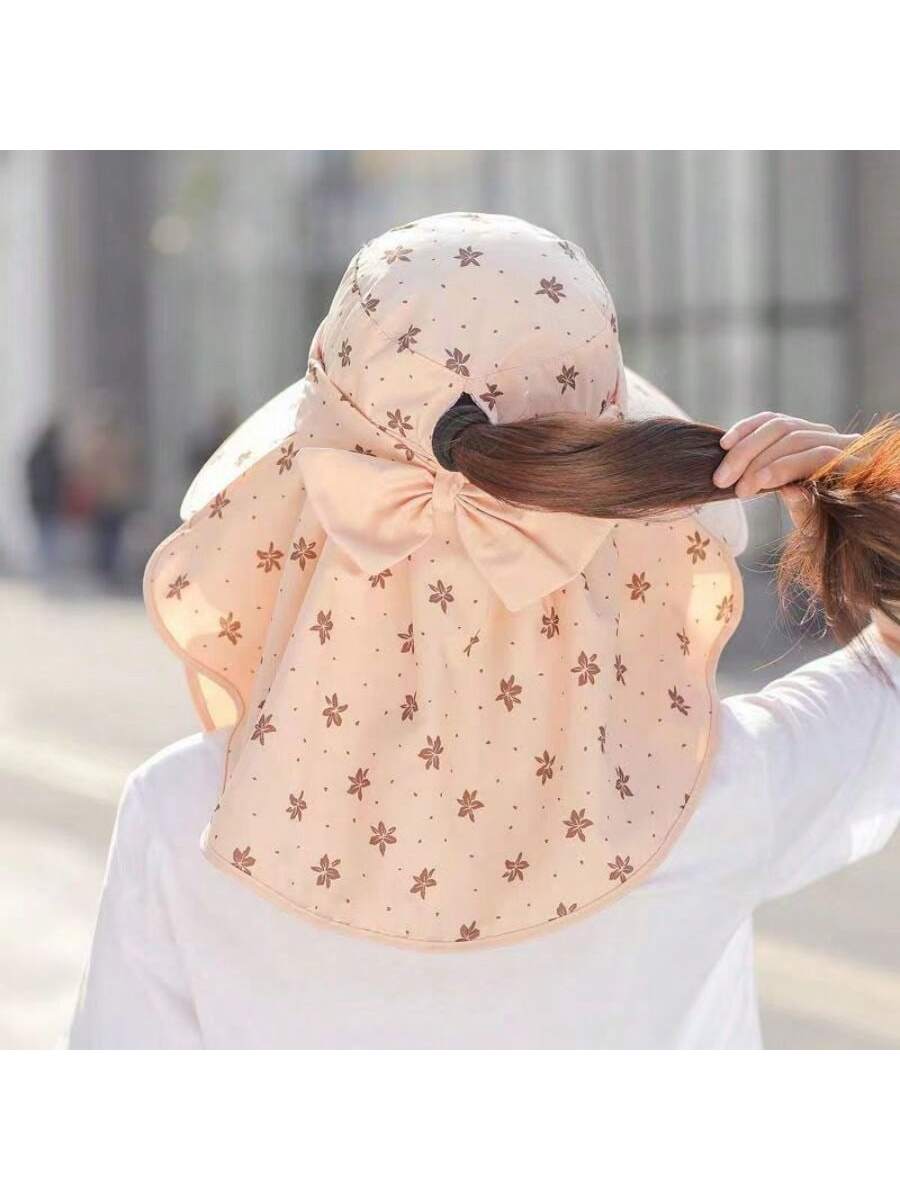 قبعة شمسية للنساء مع وشاح وكمامة لجمع الشاي في الصيف ،قبعة شمس خفيفة للجري وركوب الدراجات في الهواء الطلق ،قبعة وقاية من الأشعة فوق البنفسجية