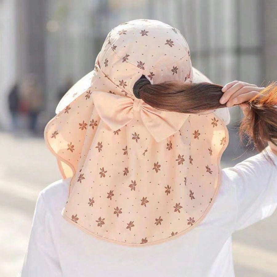 قبعة شمسية للنساء مع وشاح وكمامة لجمع الشاي في الصيف ،قبعة شمس خفيفة للجري وركوب الدراجات في الهواء الطلق ،قبعة وقاية من الأشعة فوق البنفسجية