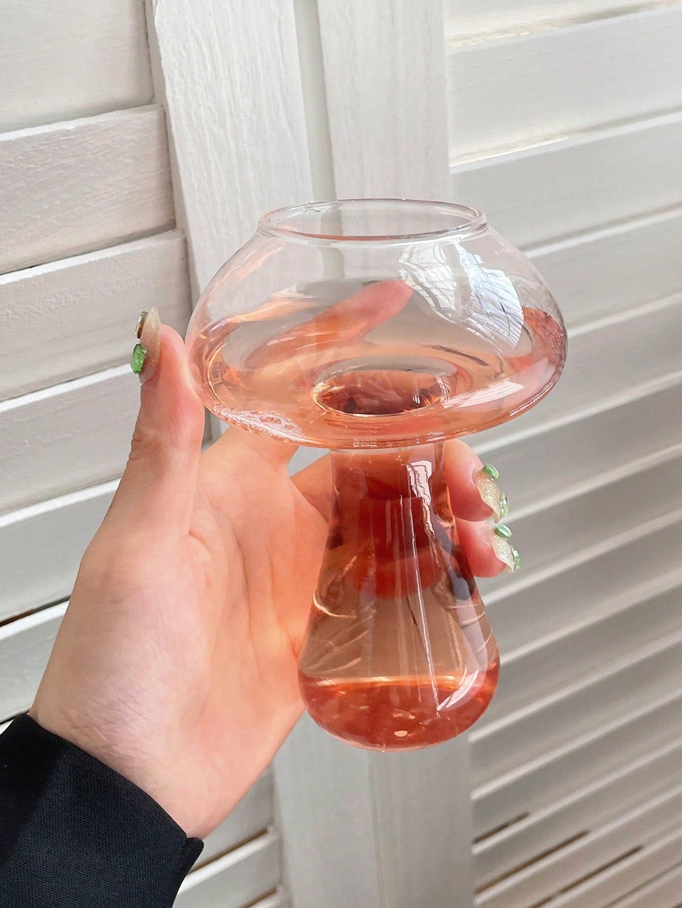 كأس زجاجي بوروسيليكات عالي التحمل سعة 240 مل تصميم فطري شفاف جديد