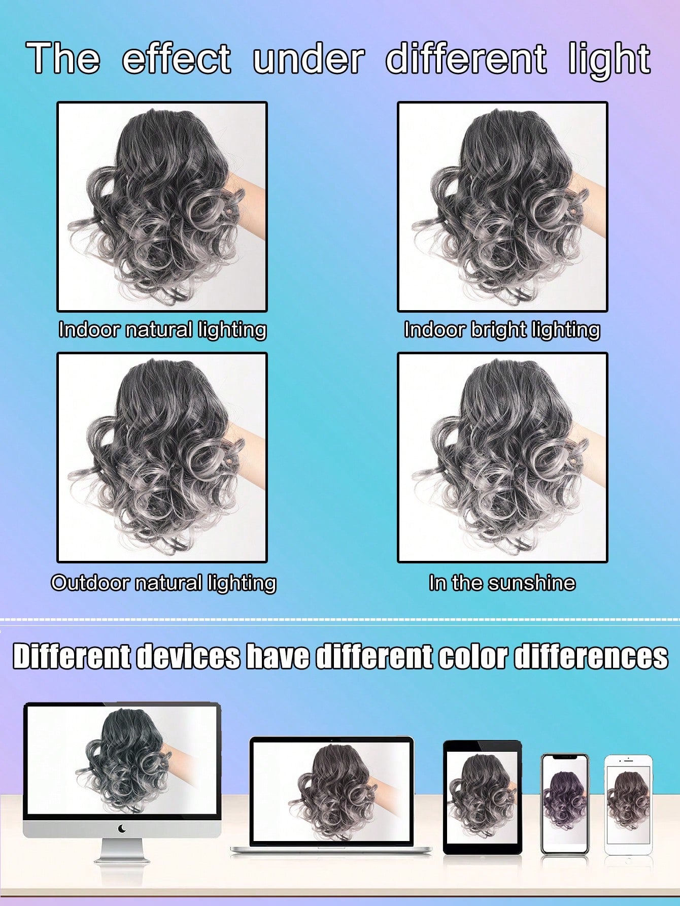 شعر اصطناعي للخصلة، شمام كامل للذيل القصير مع مشبك