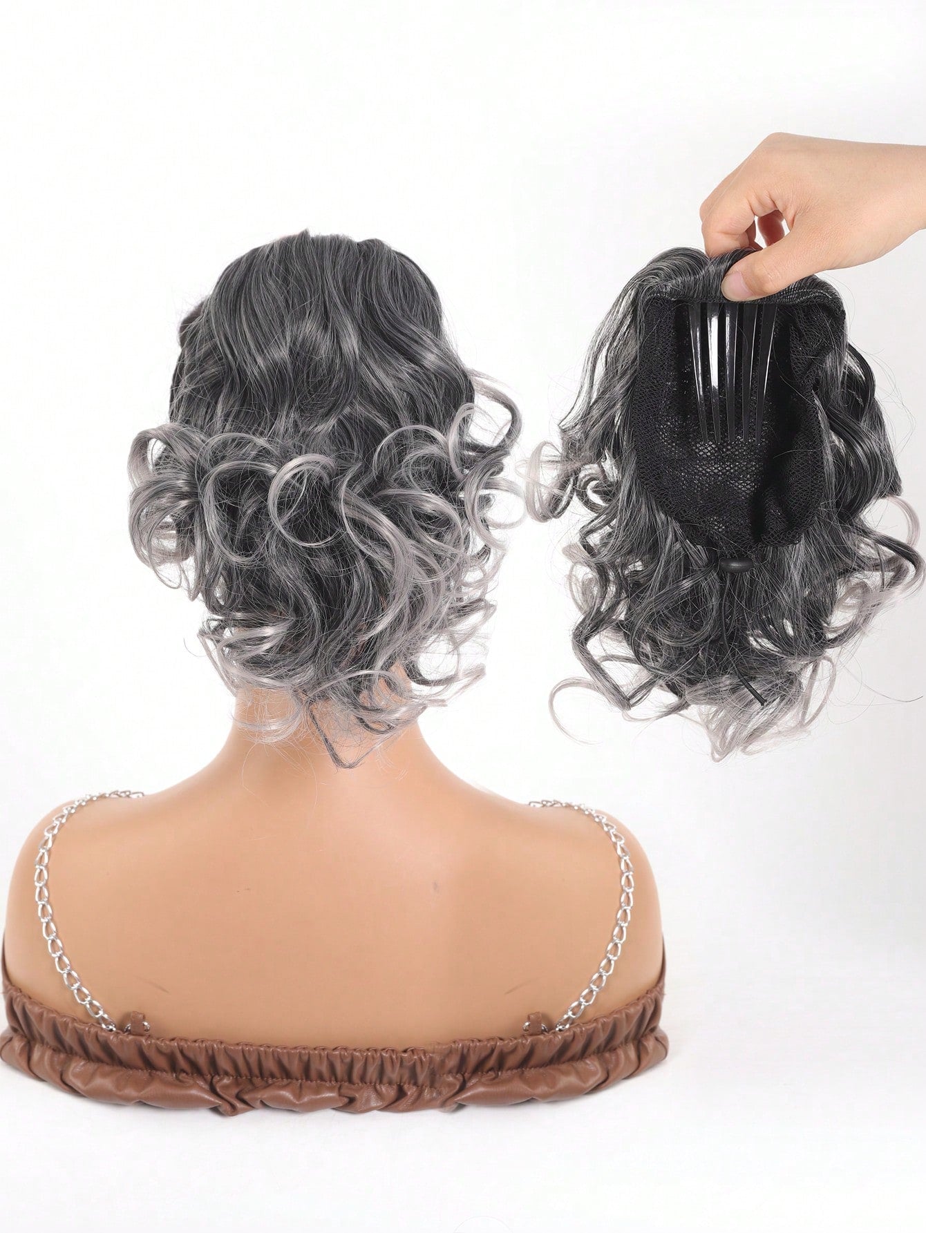 شعر اصطناعي للخصلة، شمام كامل للذيل القصير مع مشبك