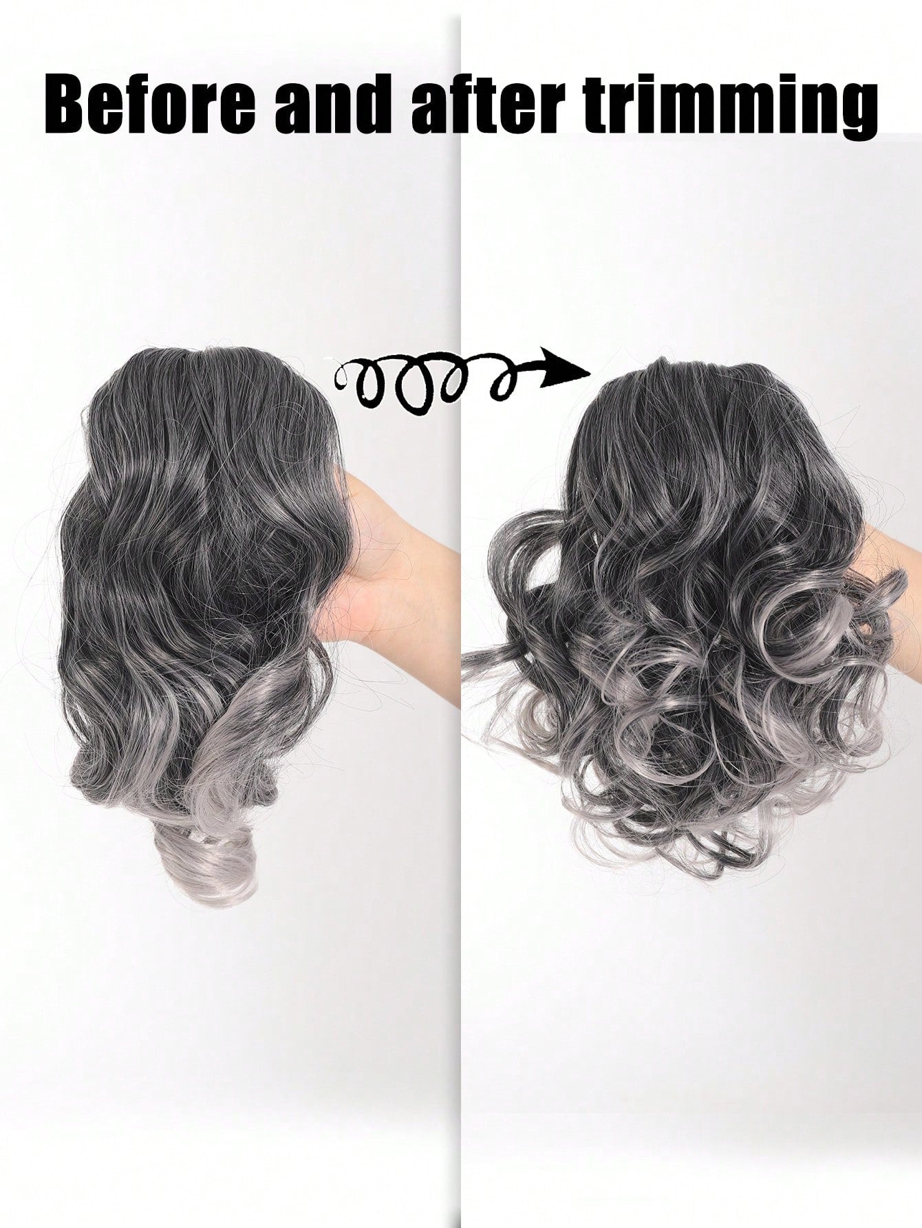 شعر اصطناعي للخصلة، شمام كامل للذيل القصير مع مشبك