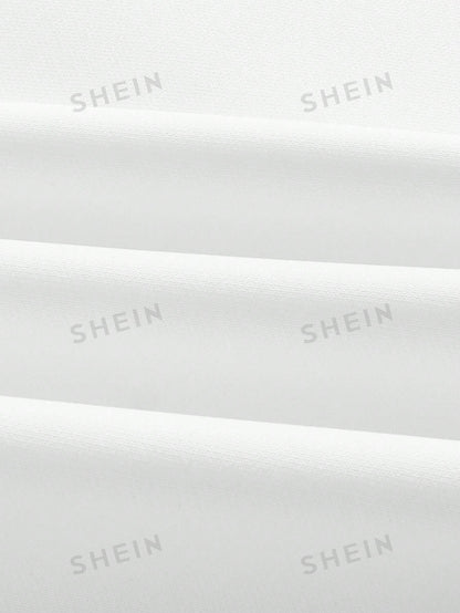 سروال نسائي عالي الخصر عريض مطوي بأسفل بسيط وأنيق بلون صلب