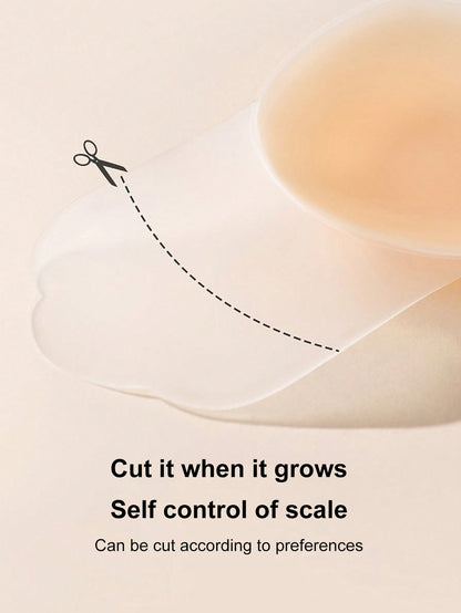 زوج من لاصقات ثدي السيليكون لرفع الصدر باللون المشمشي والشكل الكروي للنساء