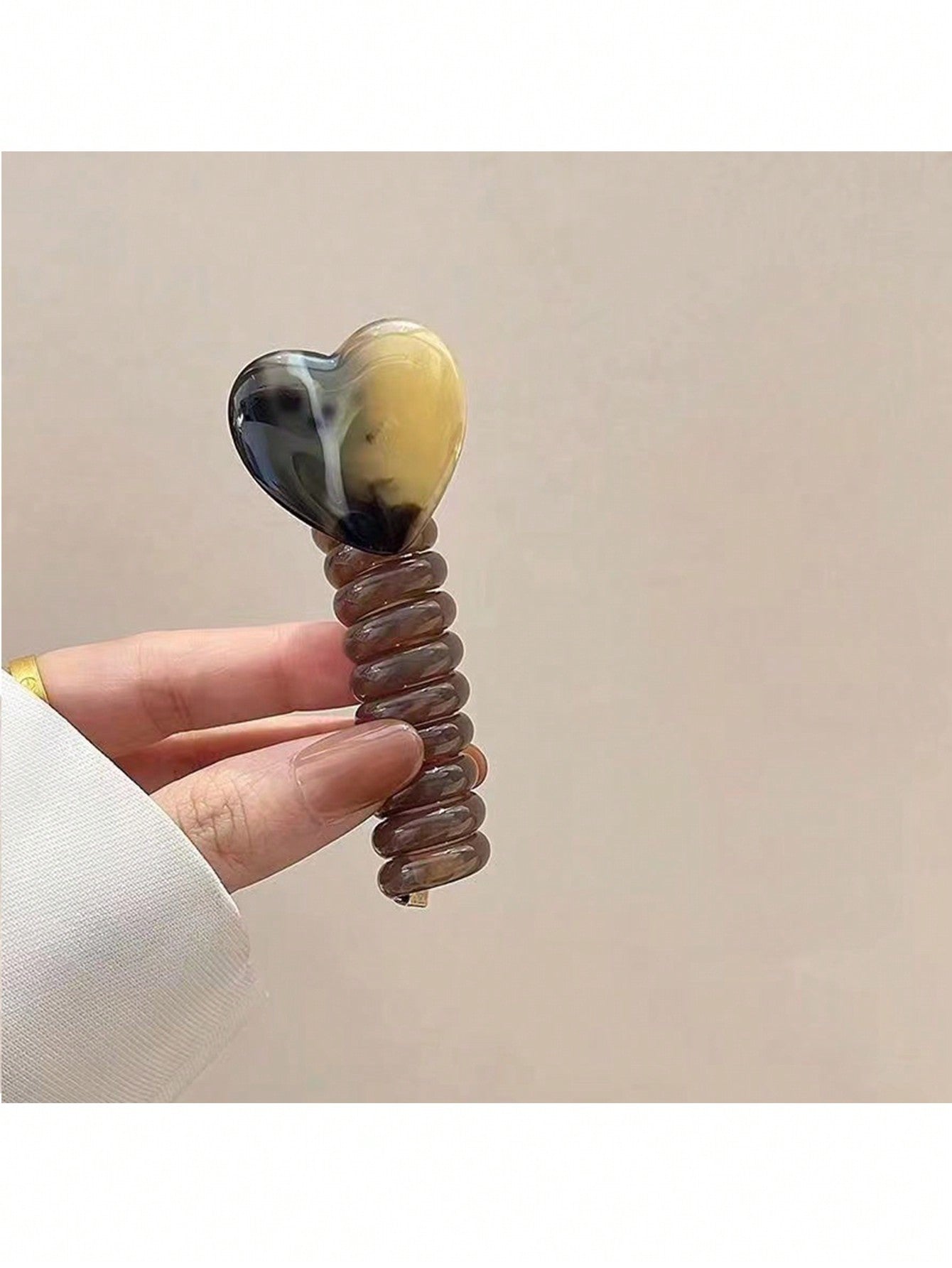 ربطة شعر على شكل قلب من سلك الهاتف قطعة واحدة، مناسبة لاكسسوارات تصفيفات الشعر المضفر