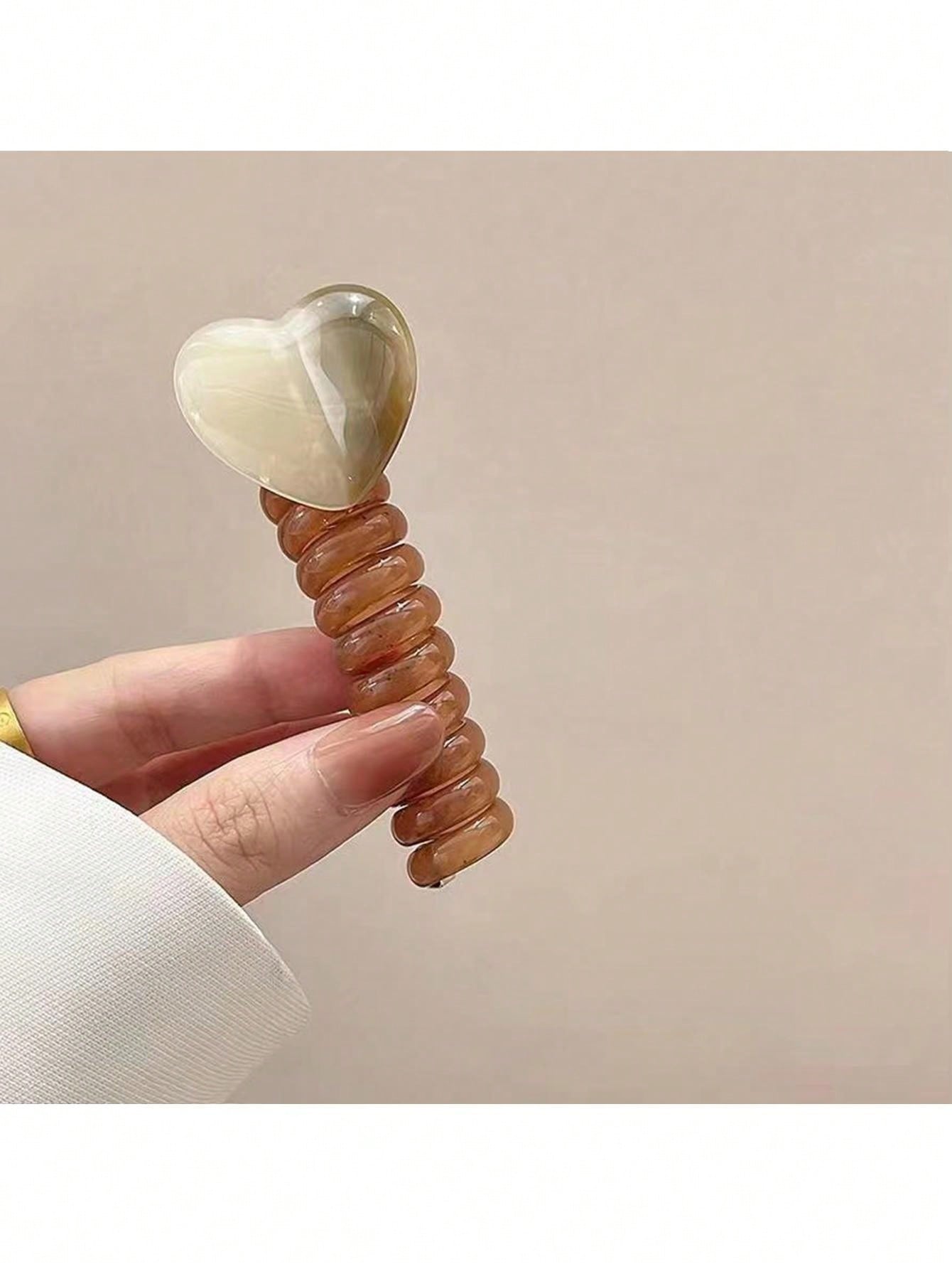 ربطة شعر على شكل قلب من سلك الهاتف قطعة واحدة، مناسبة لاكسسوارات تصفيفات الشعر المضفر