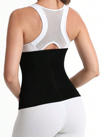 حزام رياضي خارجي قطعة واحدة ضاغط للخصر قابل للتعديل بإبزيم وسحاب، حزام خصر تعرق صيفي ساخن مع حامل داعم للتشكيل