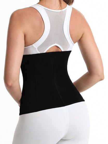 حزام رياضي خارجي قطعة واحدة ضاغط للخصر قابل للتعديل بإبزيم وسحاب، حزام خصر تعرق صيفي ساخن مع حامل داعم للتشكيل