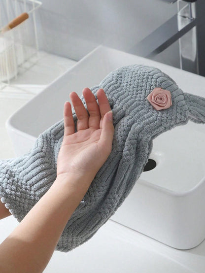قطعة واحدة من منشفة يد مخملية مرجانية مع علاقة ملابس، تصميم تنورة لطيفة وسميكة ماصة لتجفيف اليدين
