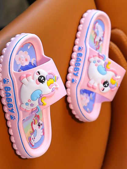 زوج من نعال الأميرة الجميلة للربيع والصيف، صنادل فتيات كرتونية ناعمة الملمس مناسبة للأنشطة الداخلية والخارجية والشاطئية