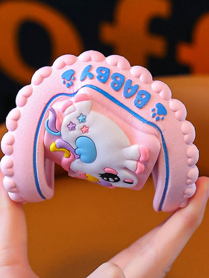 زوج من نعال الأميرة الجميلة للربيع والصيف، صنادل فتيات كرتونية ناعمة الملمس مناسبة للأنشطة الداخلية والخارجية والشاطئية