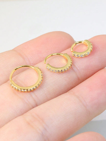 حلق الأنف الزهري المربع الزخرفي المذهب