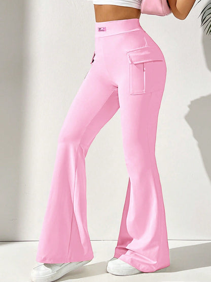 سروال شينو نسائي عارض بلون سادة ناعم وتفاصيل ضيقة مع توسعة طفيفة