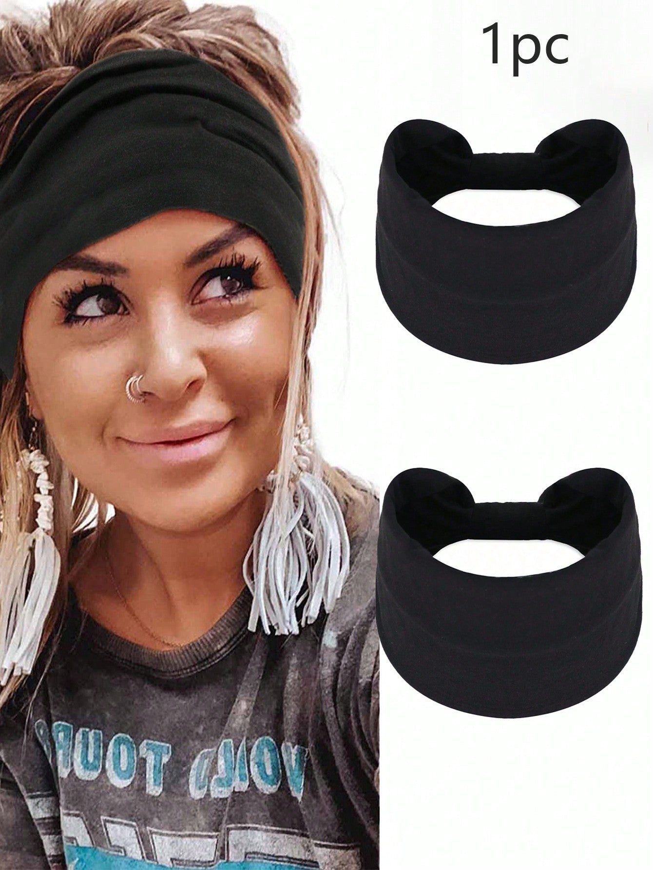 قطعة واحدة من عريقة رأس سوداء للرياضة، اليوغا، الجري واللياقة البدنية. اكسسوارات اكسسوارات اكسسور إكسسواراتالشعر الشعر