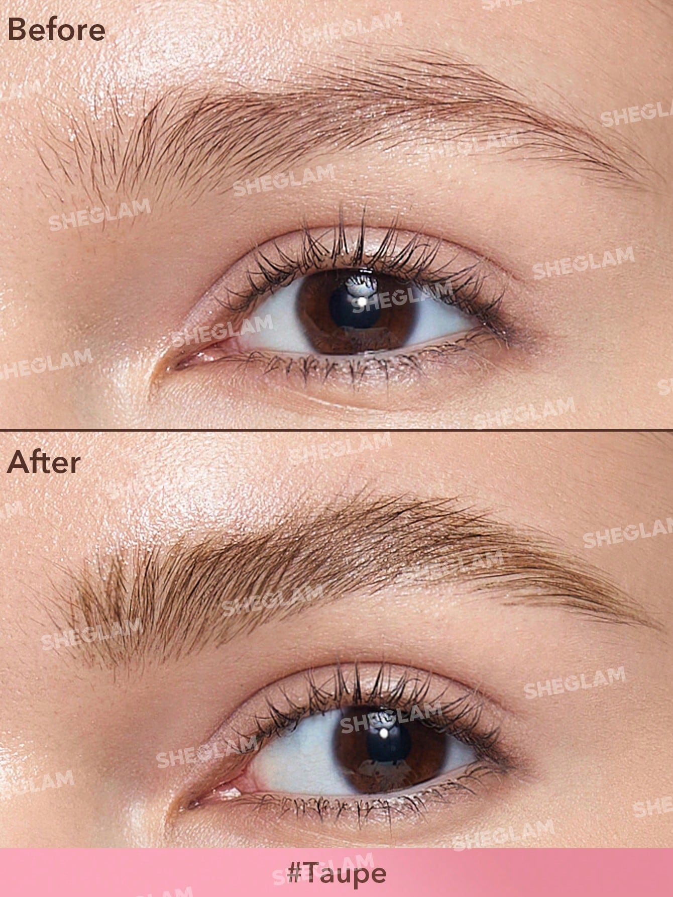 SHEGLAM فرشاة Brow-fection Angled Brush & Dip-Taupe