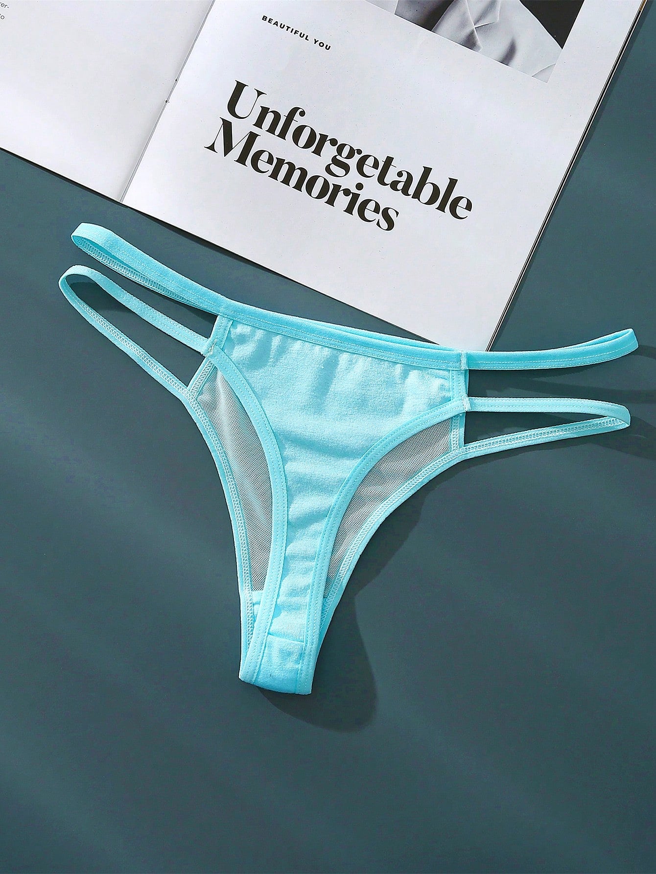 طقم من 5قطع سراويل داخلية فتحة مفتوحة نسائية مريحة ومنفذة للهواء بألوان صلبة بسيطة وأنيقة