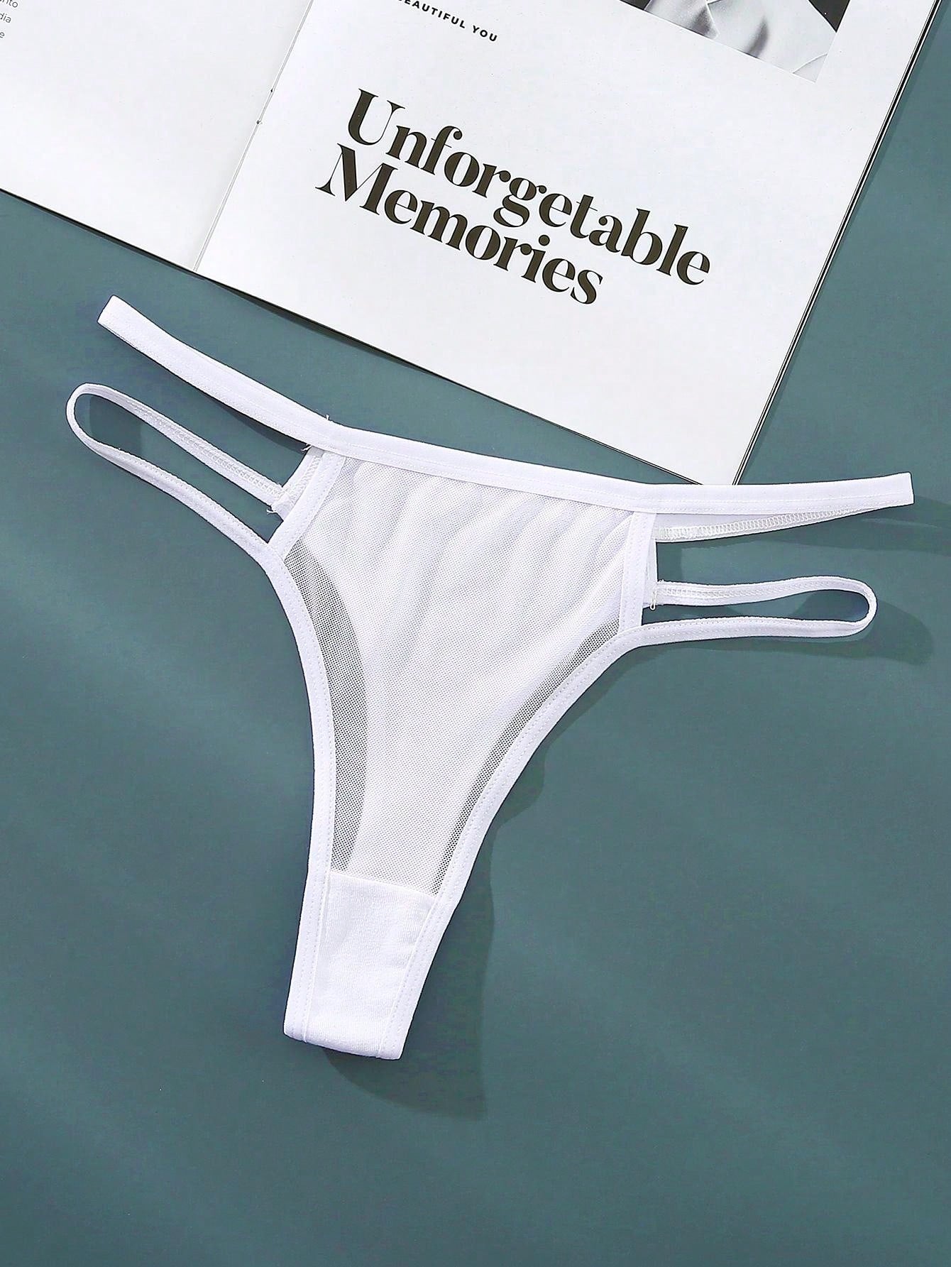 طقم من 5قطع سراويل داخلية فتحة مفتوحة نسائية مريحة ومنفذة للهواء بألوان صلبة بسيطة وأنيقة