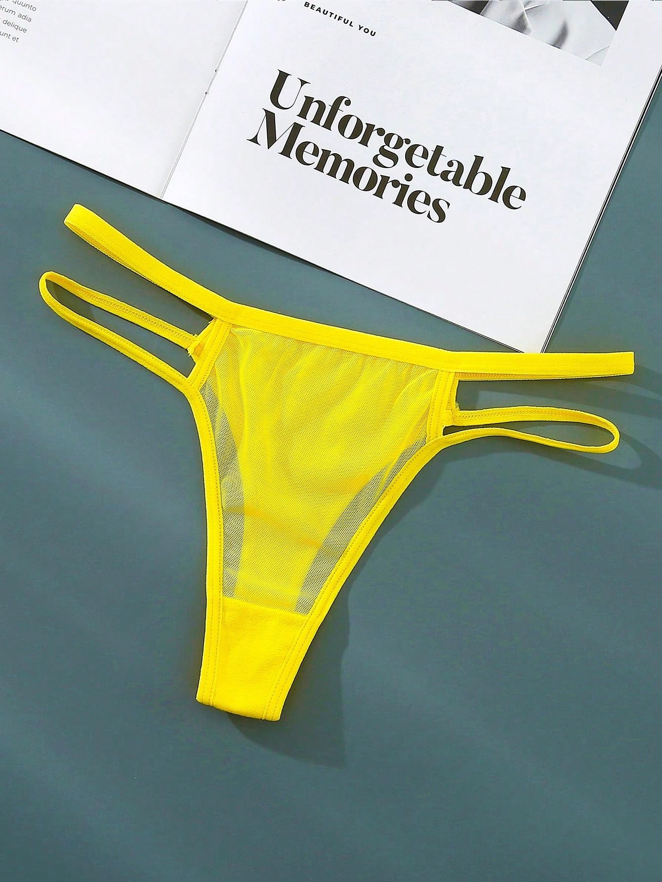 طقم من 5قطع سراويل داخلية فتحة مفتوحة نسائية مريحة ومنفذة للهواء بألوان صلبة بسيطة وأنيقة