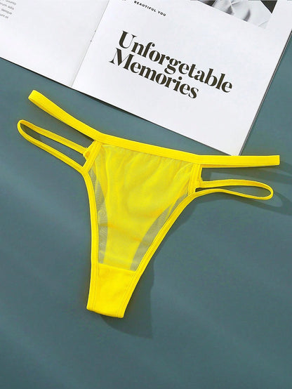 طقم من 5قطع سراويل داخلية فتحة مفتوحة نسائية مريحة ومنفذة للهواء بألوان صلبة بسيطة وأنيقة