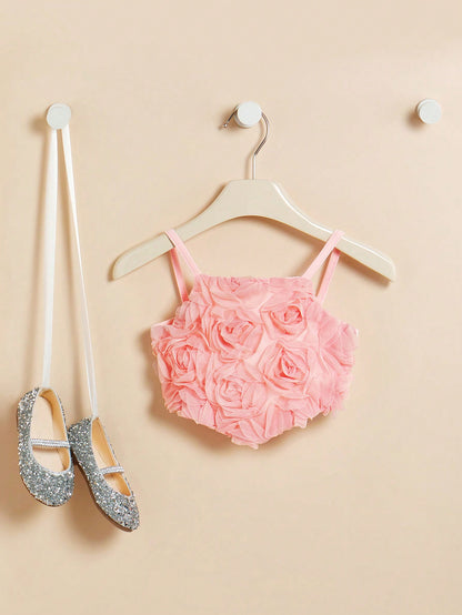 ملابس علوية أساسية لطفلة رضيعة موضة جميلة وجذابة مزينة بزهرة متعددة الاستخدامات