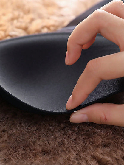 ملابس داخلية بلون أحادي بسيطة للنساء، حمالة صدر رقيقة وخالية من السلك، مريحة تجمع وترفع، تمنع التدلي، تغطية كاملة، حمالة صدر لا تظهر الخياطة، ملابس داخلية