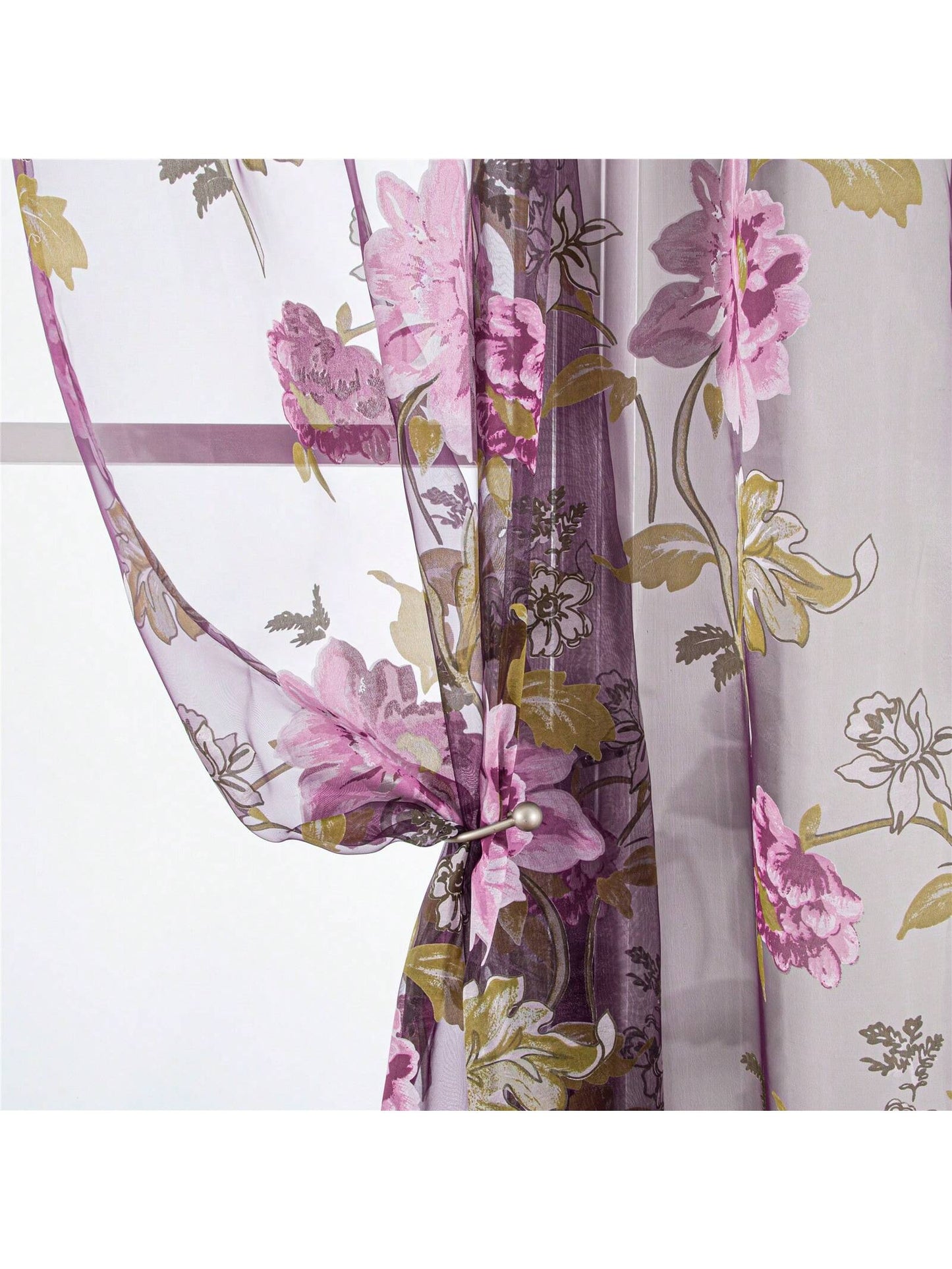 ستائر الوردية النفاذة وردية مزهرة واحدة لغرفة المعيشة غرفة النوم المطبخ ستائر فاخرة مثقبة من الزهور البيونية لتعليق الستائر