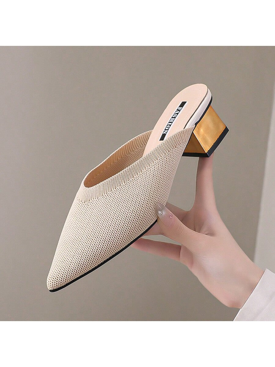 حذاء نسائي بكعب ستيليتو بلون موحد ومقدمة مدببة، وصل حديثاً للربيع والصيف، مريح للحفلات في الهواء الطلق، أنيق ومناسب لجميع المناسبات، صنادل سهلة الارتداء