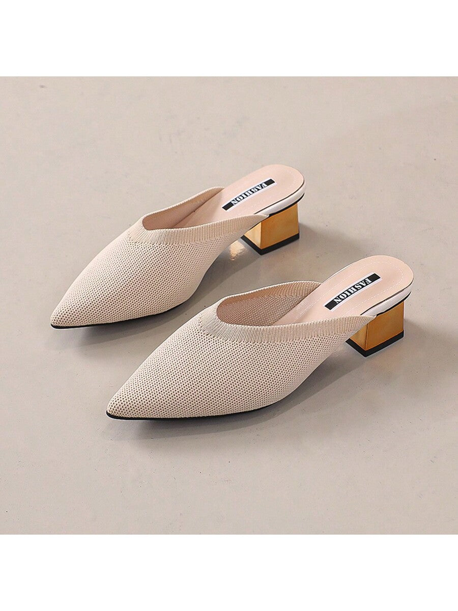 حذاء نسائي بكعب ستيليتو بلون موحد ومقدمة مدببة، وصل حديثاً للربيع والصيف، مريح للحفلات في الهواء الطلق، أنيق ومناسب لجميع المناسبات، صنادل سهلة الارتداء