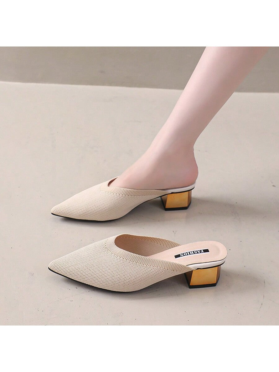 حذاء نسائي بكعب ستيليتو بلون موحد ومقدمة مدببة، وصل حديثاً للربيع والصيف، مريح للحفلات في الهواء الطلق، أنيق ومناسب لجميع المناسبات، صنادل سهلة الارتداء