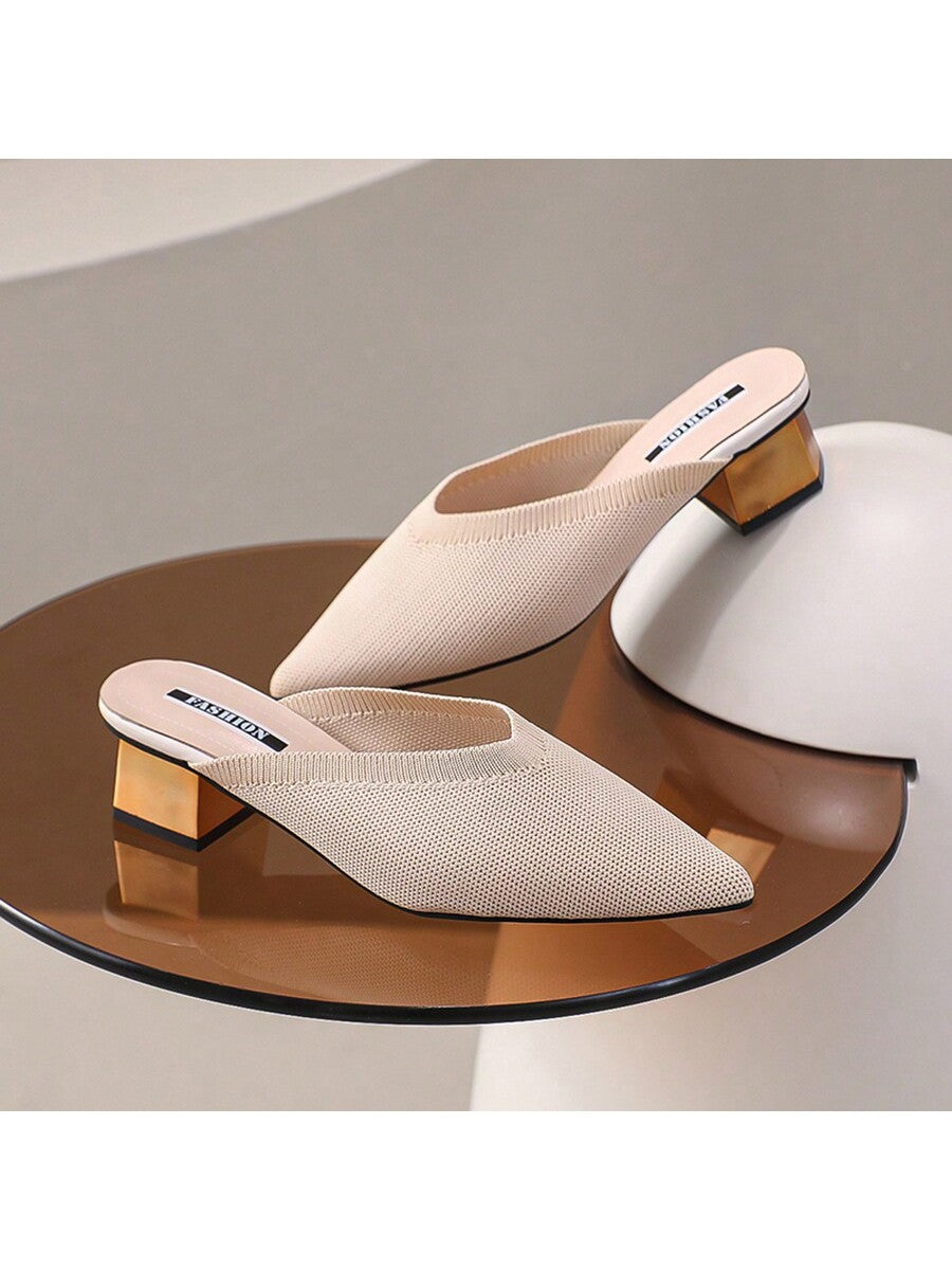 حذاء نسائي بكعب ستيليتو بلون موحد ومقدمة مدببة، وصل حديثاً للربيع والصيف، مريح للحفلات في الهواء الطلق، أنيق ومناسب لجميع المناسبات، صنادل سهلة الارتداء