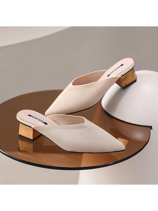 حذاء نسائي بكعب ستيليتو بلون موحد ومقدمة مدببة، وصل حديثاً للربيع والصيف، مريح للحفلات في الهواء الطلق، أنيق ومناسب لجميع المناسبات، صنادل سهلة الارتداء