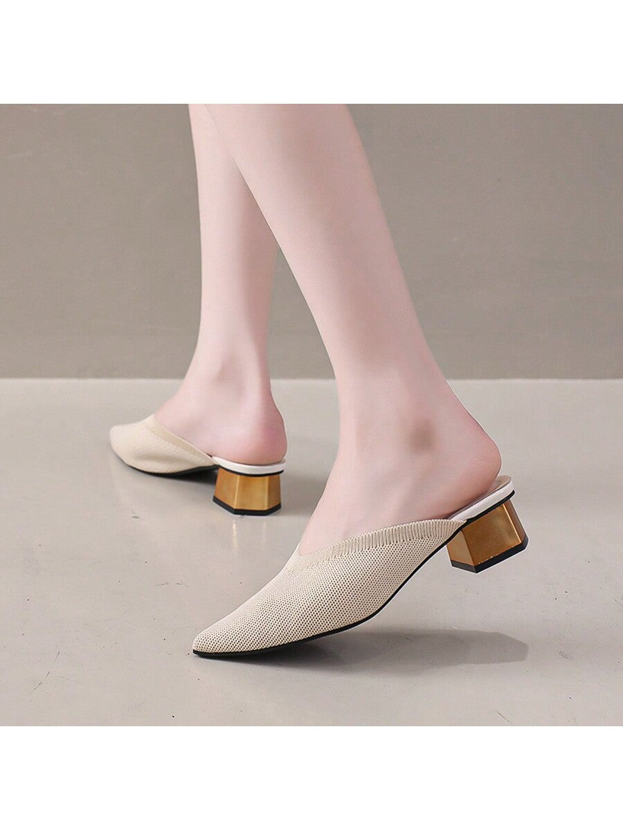 حذاء نسائي بكعب ستيليتو بلون موحد ومقدمة مدببة، وصل حديثاً للربيع والصيف، مريح للحفلات في الهواء الطلق، أنيق ومناسب لجميع المناسبات، صنادل سهلة الارتداء
