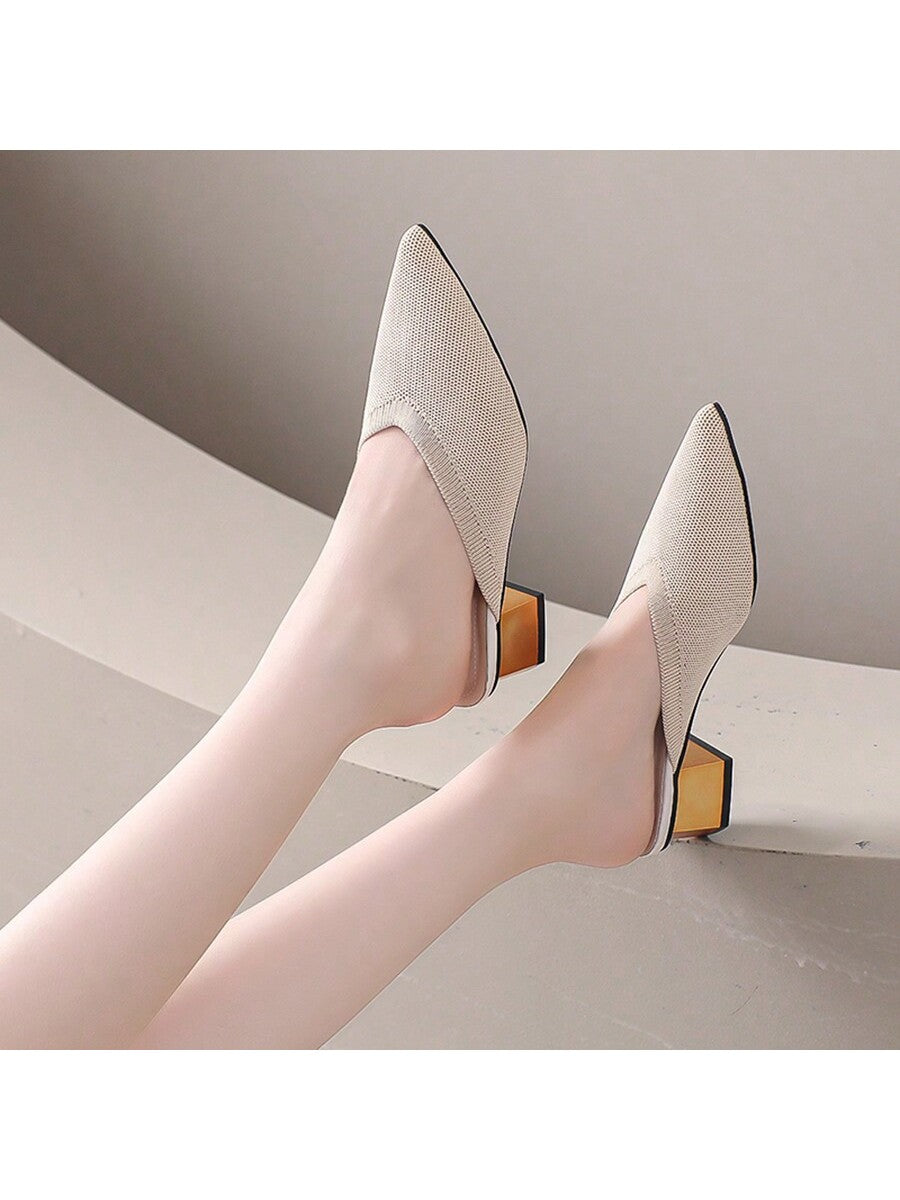 حذاء نسائي بكعب ستيليتو بلون موحد ومقدمة مدببة، وصل حديثاً للربيع والصيف، مريح للحفلات في الهواء الطلق، أنيق ومناسب لجميع المناسبات، صنادل سهلة الارتداء