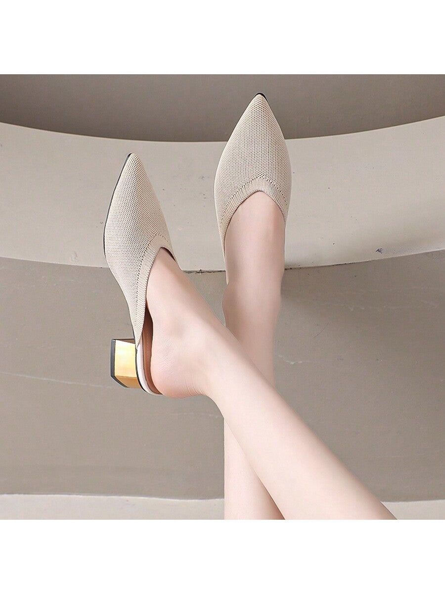 حذاء نسائي بكعب ستيليتو بلون موحد ومقدمة مدببة، وصل حديثاً للربيع والصيف، مريح للحفلات في الهواء الطلق، أنيق ومناسب لجميع المناسبات، صنادل سهلة الارتداء