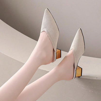 حذاء نسائي بكعب ستيليتو بلون موحد ومقدمة مدببة، وصل حديثاً للربيع والصيف، مريح للحفلات في الهواء الطلق، أنيق ومناسب لجميع المناسبات، صنادل سهلة الارتداء