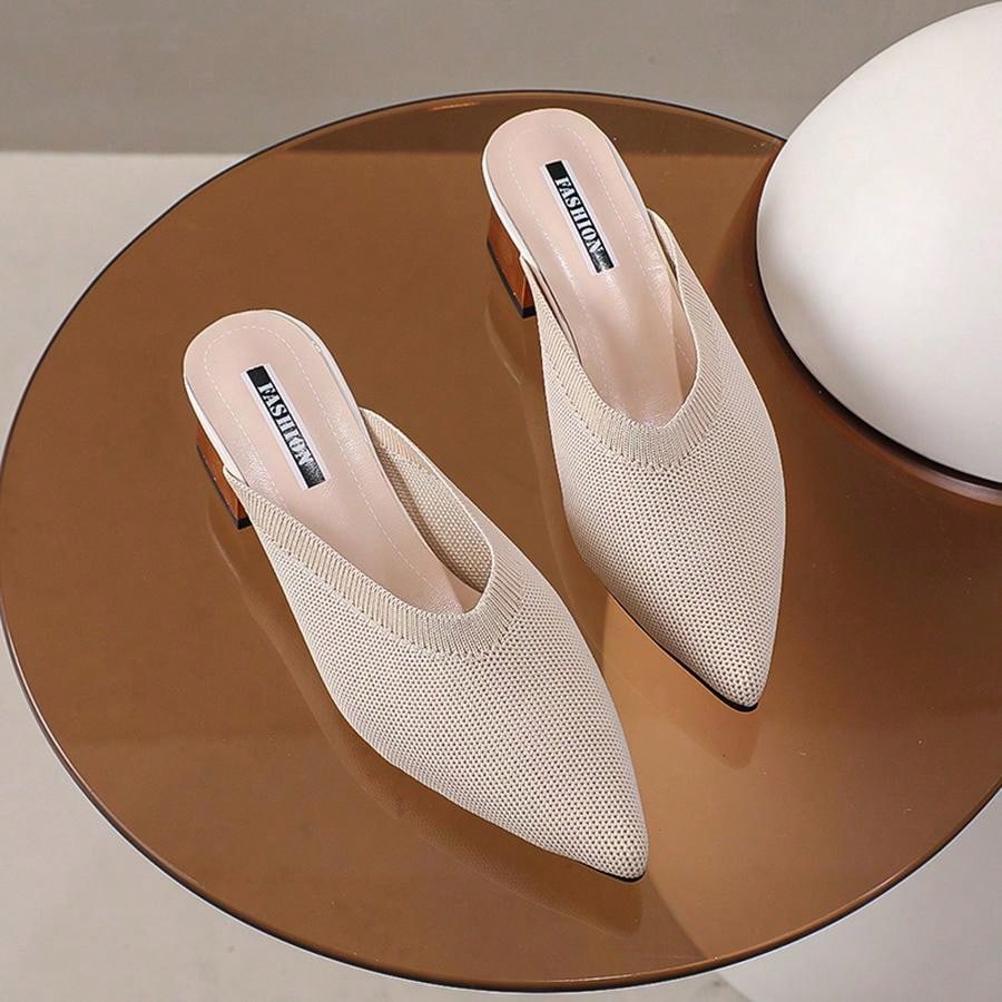 حذاء نسائي بكعب ستيليتو بلون موحد ومقدمة مدببة، وصل حديثاً للربيع والصيف، مريح للحفلات في الهواء الطلق، أنيق ومناسب لجميع المناسبات، صنادل سهلة الارتداء