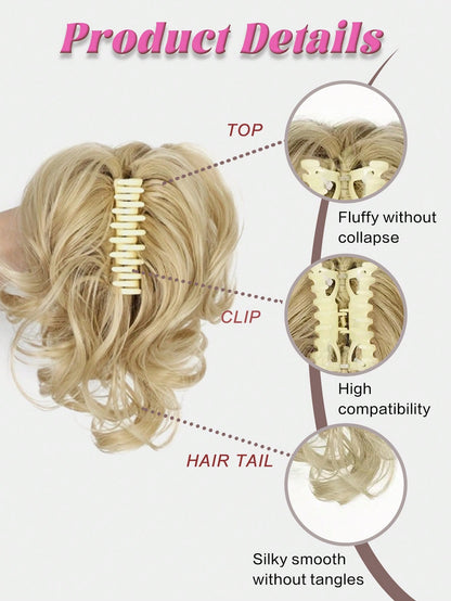 إضافات الشعر الصناعي كليب في شعر أصفر يبلغ طوله 10 بوصات