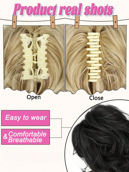 إضافات الشعر الصناعي كليب في شعر أصفر يبلغ طوله 10 بوصات