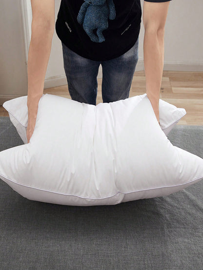 وسادة تزيينية بيضاء بتصميم عصري ذات ألياف بوليستر مستطيلة مرنة جدًا، نواة وسادة وسادة قطنية للاستخدام المنزلي والمكتبي والتخييم والأسرّة، أغطية وسادات