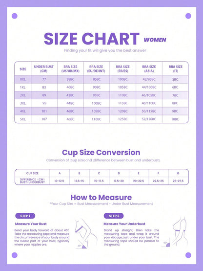 حمّالة صدر بفتحة كاملة دون أسلاك للتجميع والتعديل للمقاسات الكبيرة